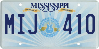 MS license plate MIJ410