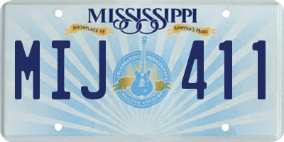 MS license plate MIJ411