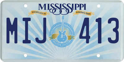 MS license plate MIJ413