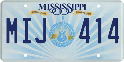 MS license plate MIJ414