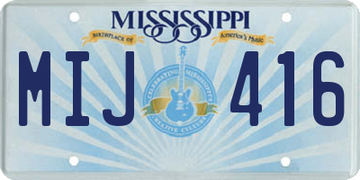 MS license plate MIJ416