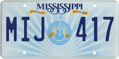 MS license plate MIJ417