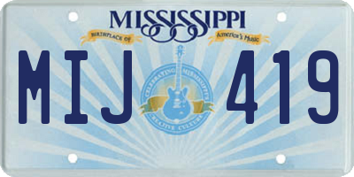 MS license plate MIJ419