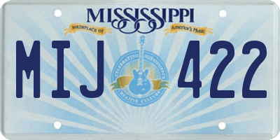 MS license plate MIJ422