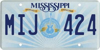 MS license plate MIJ424