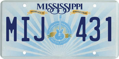 MS license plate MIJ431