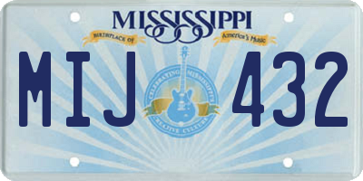 MS license plate MIJ432