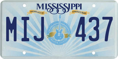 MS license plate MIJ437