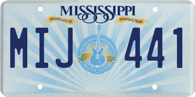 MS license plate MIJ441
