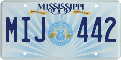 MS license plate MIJ442