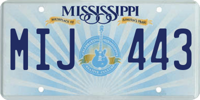 MS license plate MIJ443