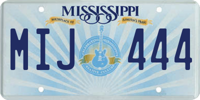 MS license plate MIJ444