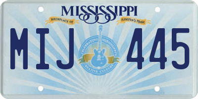 MS license plate MIJ445