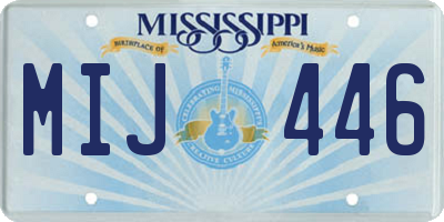 MS license plate MIJ446