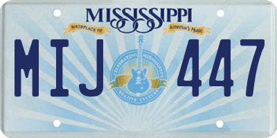 MS license plate MIJ447