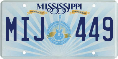 MS license plate MIJ449