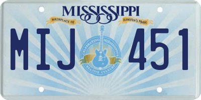 MS license plate MIJ451