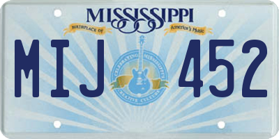 MS license plate MIJ452