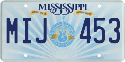 MS license plate MIJ453
