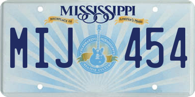 MS license plate MIJ454