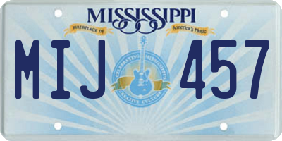 MS license plate MIJ457