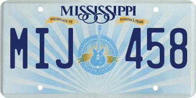 MS license plate MIJ458