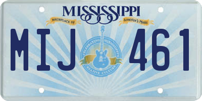 MS license plate MIJ461