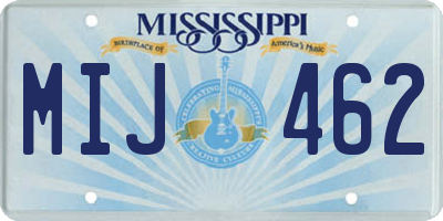 MS license plate MIJ462