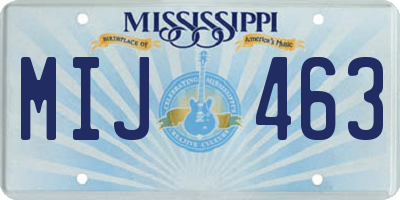 MS license plate MIJ463