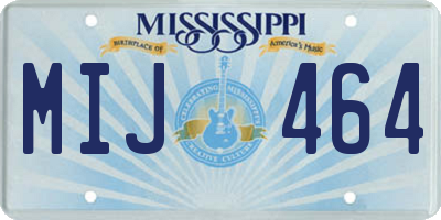 MS license plate MIJ464
