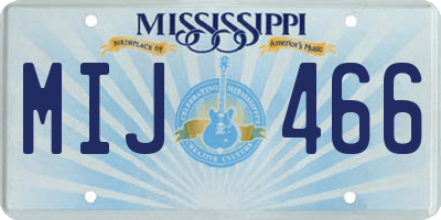 MS license plate MIJ466
