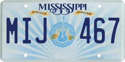 MS license plate MIJ467