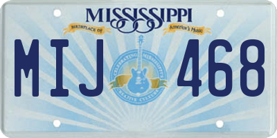 MS license plate MIJ468