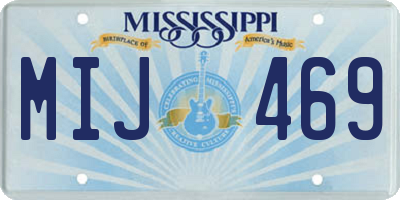 MS license plate MIJ469