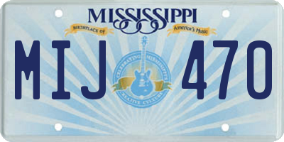 MS license plate MIJ470