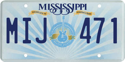 MS license plate MIJ471