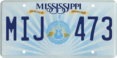 MS license plate MIJ473