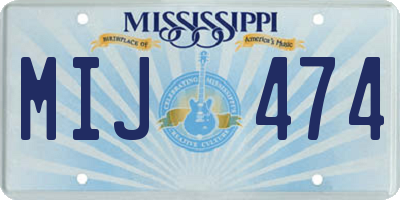 MS license plate MIJ474
