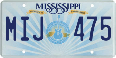 MS license plate MIJ475