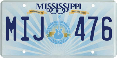 MS license plate MIJ476
