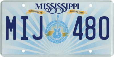 MS license plate MIJ480