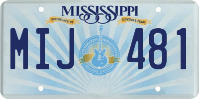 MS license plate MIJ481