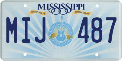 MS license plate MIJ487