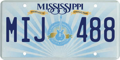 MS license plate MIJ488