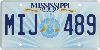 MS license plate MIJ489