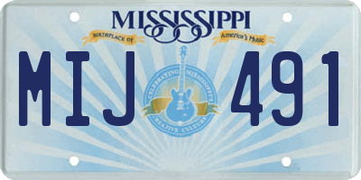 MS license plate MIJ491