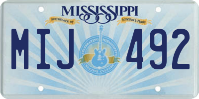 MS license plate MIJ492