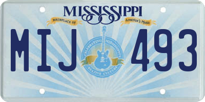 MS license plate MIJ493