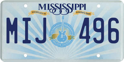 MS license plate MIJ496