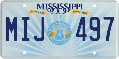 MS license plate MIJ497